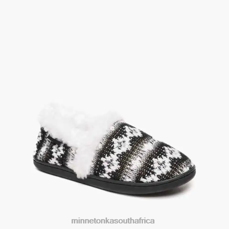 Minnetonka Footwear RNL6F248 Women Dina Black White Knit