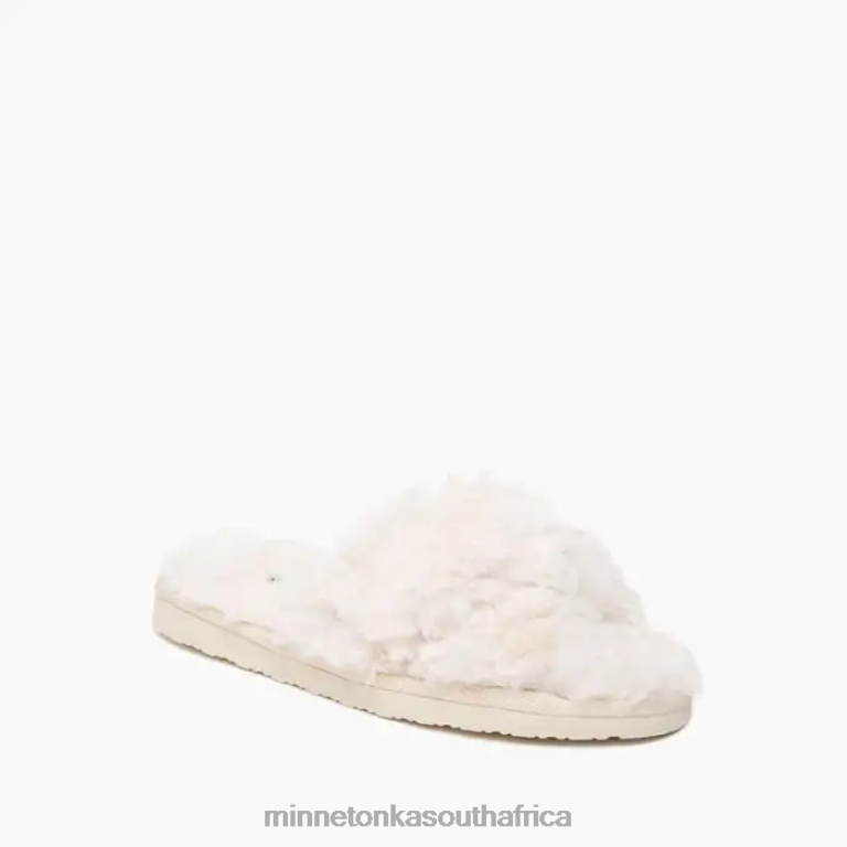 Minnetonka Footwear RNL6F302 Women Teddy Crossband Cream