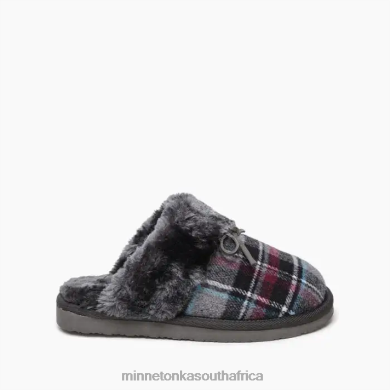 Minnetonka Footwear RNL6F306 Women Flurry Scuff Grey Autumn Plaid