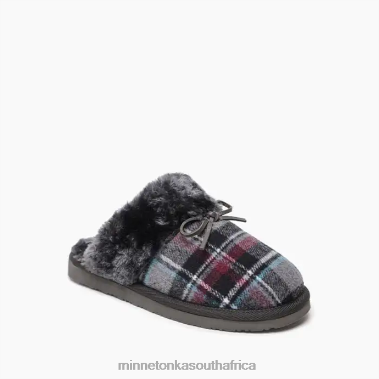 Minnetonka Footwear RNL6F306 Women Flurry Scuff Grey Autumn Plaid