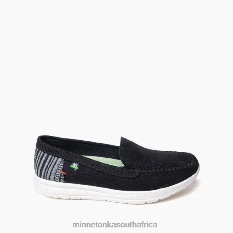 Minnetonka Footwear RNL6F104 Women Discover Black Linen