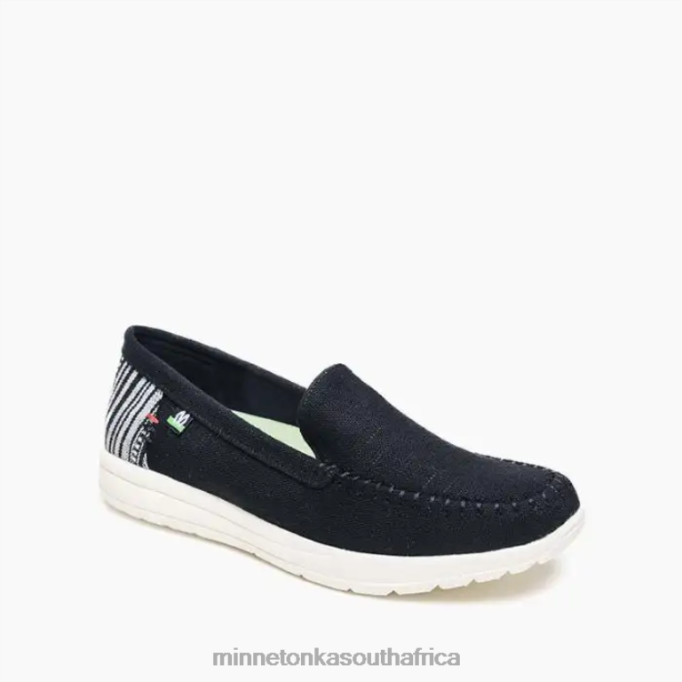 Minnetonka Footwear RNL6F104 Women Discover Black Linen